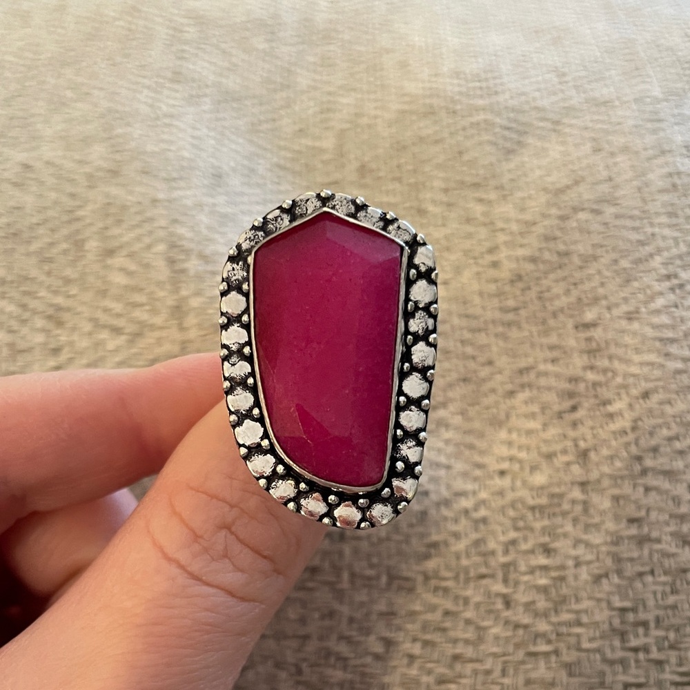 Sterling Silver Ruby Ring - image 1